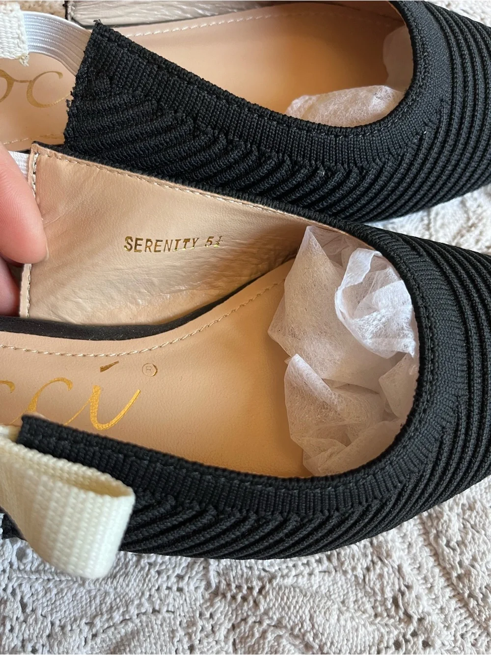 NWT CCOCCI pointed toe flats bow sandals serenity 5.5 textured dainty coquette